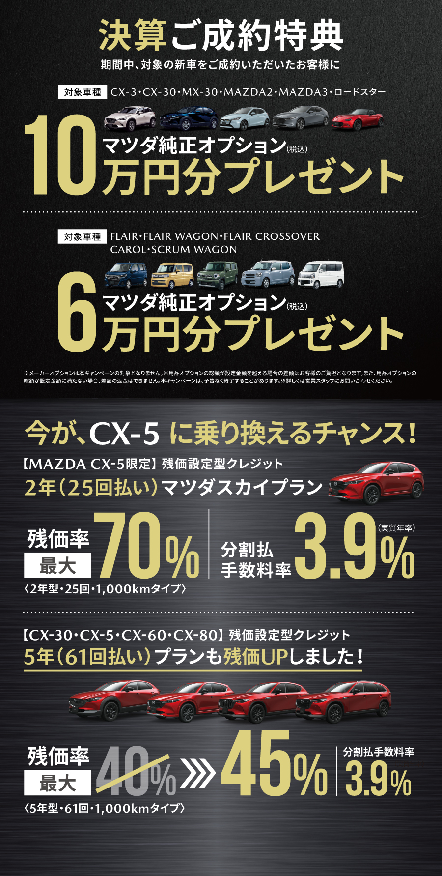 決算ご成約特典