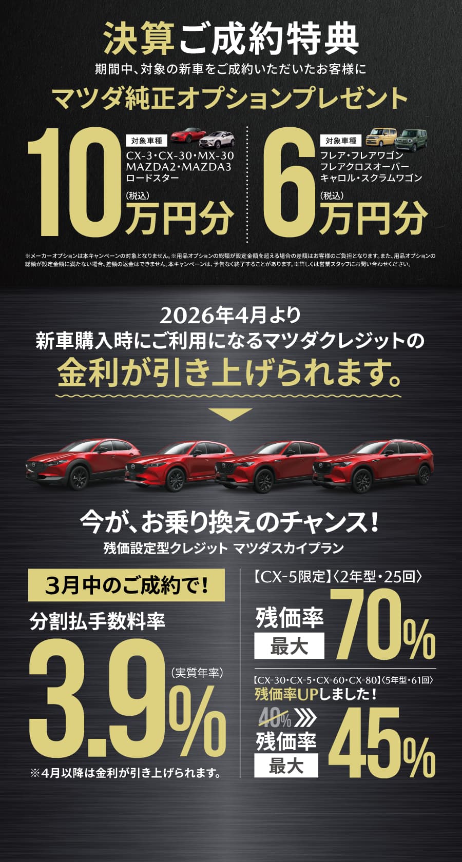 決算ご成約特典